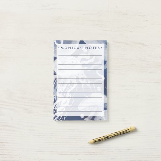 Jellyfish op marineachtergrond post-it® notes (Op bureau)