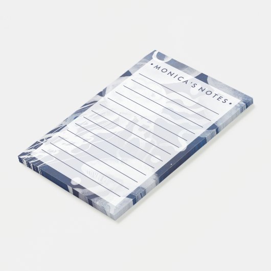 Jellyfish op marineachtergrond post-it® notes (Schuin)