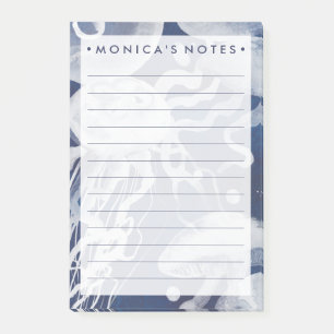 Jellyfish op marineachtergrond post-it® notes