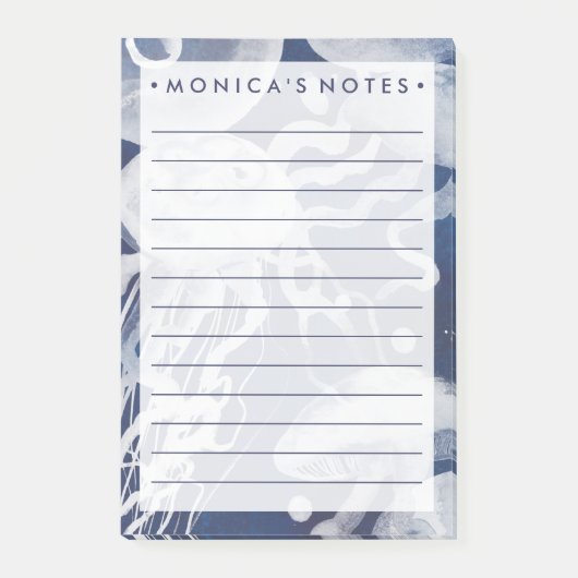 Jellyfish op marineachtergrond post-it® notes (Voorkant)