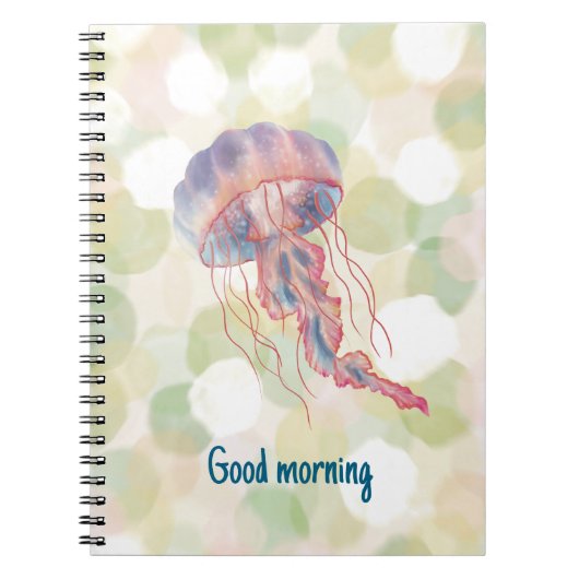 Jellyfish-Qualle-Watercolor-Stile Notitieboek (Voorkant)