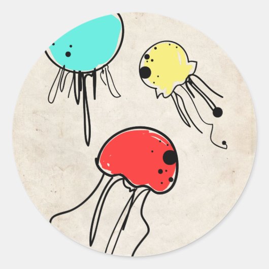 JellyFish-Snoep Ronde Sticker (Voorkant)