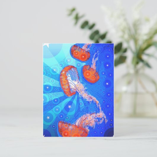 Jellyfish Surprise Briefkaart (Staand voorkant)