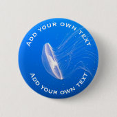 Jellyfish tentakels helderblauw Zee aangepaste tek Ronde Button 5,7 Cm (Voorkant)