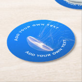 Jellyfish tentakels helderblauw Zee aangepaste tek Ronde Kartonnen Onderzetter (Gebogen)