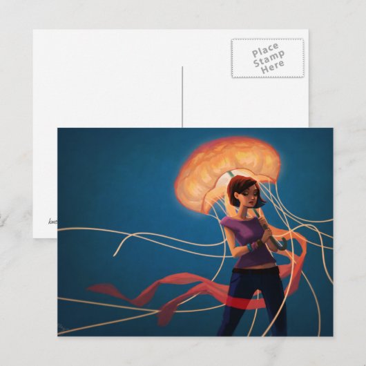 Jellyfish Umbrella Briefkaart (Voorkant / Achterkant)