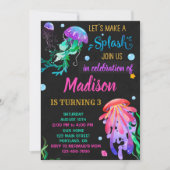 Jellyfish verjaardagsuitnodiging Onder zee Kaart (Voorkant)