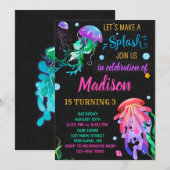 Jellyfish verjaardagsuitnodiging Onder zee Kaart (Voorkant / Achterkant)