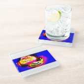 jellyfish wave glazen onderzetter (Schuin)