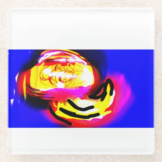 jellyfish wave glazen onderzetter (Voorkant)