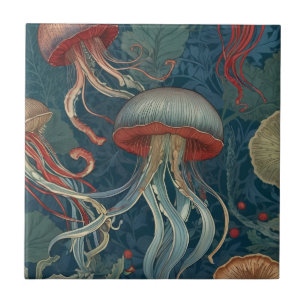 Jellyfish William Morris stijl Zee Ocean Animals Tegeltje