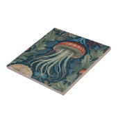 Jellyfish William Morris stijl Zee Ocean Life Tegeltje (Zijkant)