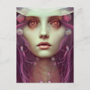 Jellyfish Woman Fantasy Briefkaart