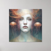 Jellyfish Woman Fantasy Canvas Afdruk (Voorkant)