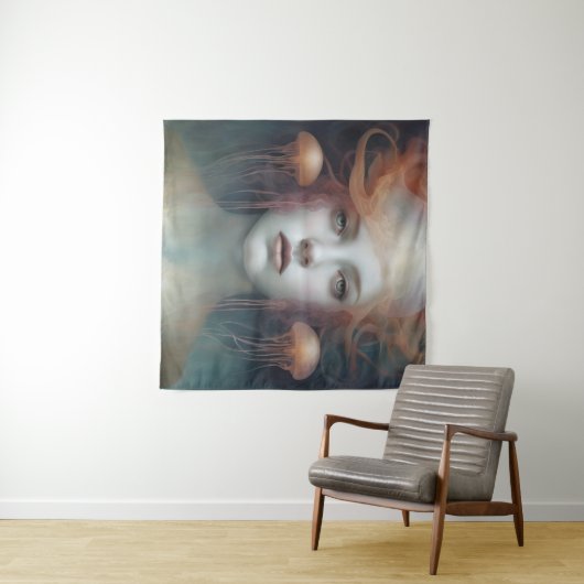 Jellyfish Woman Fantasy Wandkleed (In Situ (horizontaal))