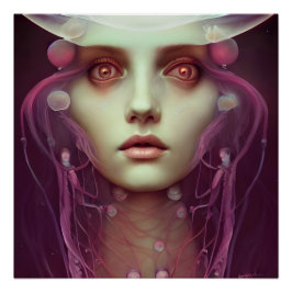 Jellyfish Woman Perfect Poster