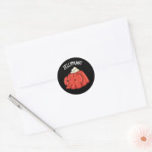 Jellyphant Funny Elephant Jelly Pun Dark BG Ronde Sticker (Envelop)