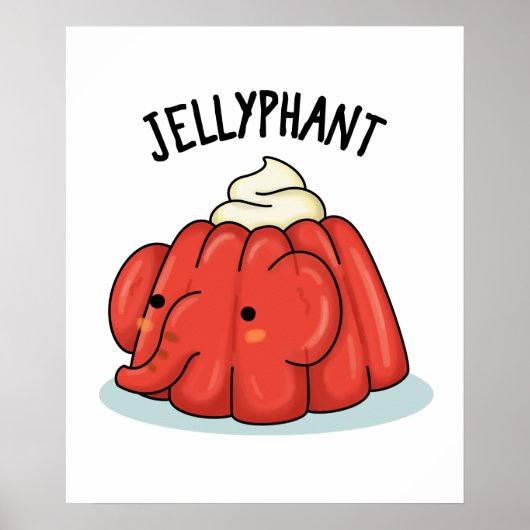 Jellyphant Funny Elephant Jelly Pun Poster (Voorkant)