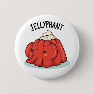 Jellyphant Funny Elephant Jelly Pun Ronde Button 5,7 Cm