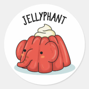 Jellyphant Funny Elephant Jelly Pun Ronde Sticker