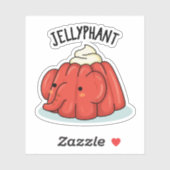 Jellyphant Funny Elephant Jelly Pun Sticker (Vel)