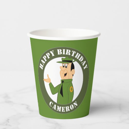 Jellystone's Ranger Smith-portret Papieren Bekers (Voorkant)