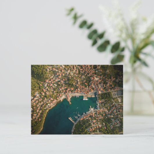 JELSA, HVAR, KROATIË — AERIAL UITZICHT BRIEFKAART (Staand voorkant)