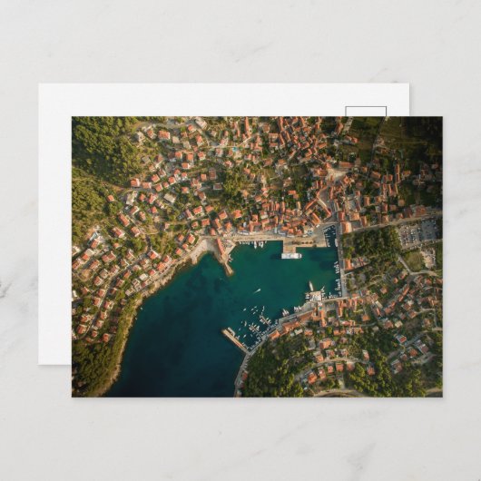 JELSA, HVAR, KROATIË — AERIAL UITZICHT BRIEFKAART (Voorkant / Achterkant)