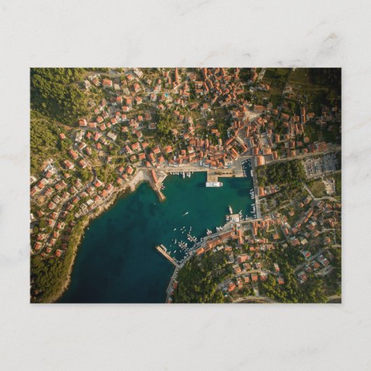 JELSA, HVAR, KROATIË — AERIAL UITZICHT BRIEFKAART (Voorkant)