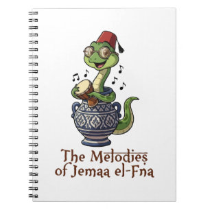 Jemaa el-Fna Melodieën Lieve Cobra Drummer Mascott Notitieboek