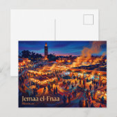 Jemaa el-Fnaa Marokko Briefkaart (Voorkant / Achterkant)