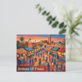 Jemaa el-Fnaa Marokko Briefkaart (Staand voorkant)