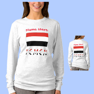 Jemen en Jemenitische Vlag Rood Personalisatie Dam T-shirt