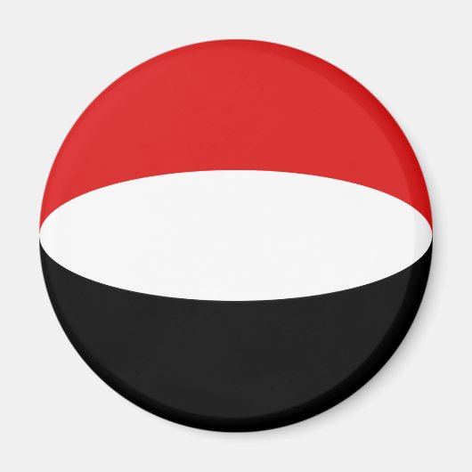 Jemen Fisheye Vlag Magneet (Voorkant)