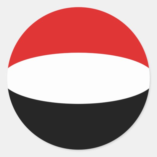 Jemen Fisheye Vlag Sticker (Voorkant)