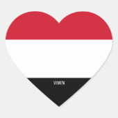 Jemen Flag Splendid Patriotic Hart Sticker (Voorkant)