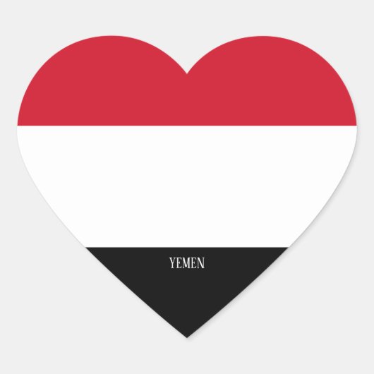 Jemen Flag Splendid Patriotic Hart Sticker (Voorkant)