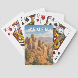 Jemen Illustratie Reis Kunst Vintage Pokerkaarten