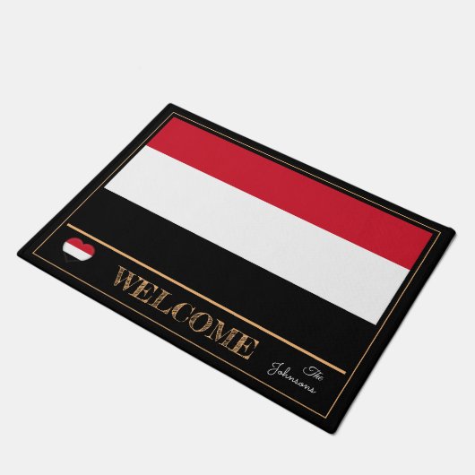 Jemen & Jemen Vlaggenhuismatten/sport Welkom Deurmat (Schuin)