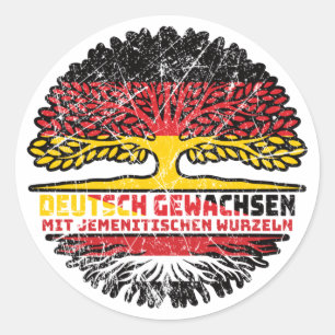 Jemen Jemenitisch Deutsch Deutschland Baum Wurzel Ronde Sticker