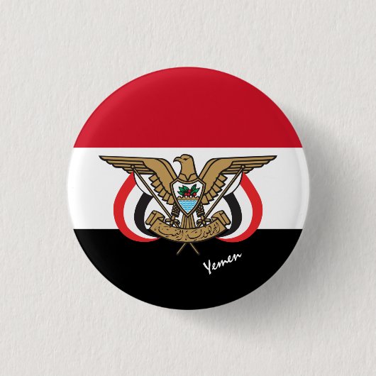 Jemen knop, patriottische Jemenitische vlag mode Ronde Button 3,2 Cm (Voorkant)