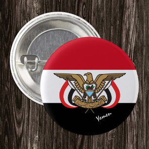 Jemen knop, patriottische Jemenitische vlag mode Ronde Button 3,2 Cm