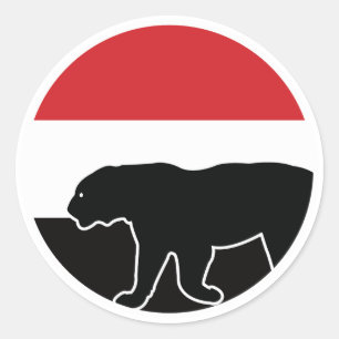 Jemen Luipaard Jemenitische nationale dierenvlag Ronde Sticker