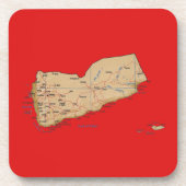 Jemen Map Onderzetter (Voorkant)