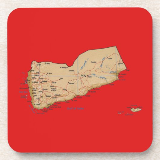 Jemen Map Onderzetter (Voorkant)