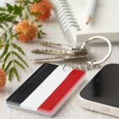 jemen naam land met lange vlag sleutelhanger (Voorkant Rechts)