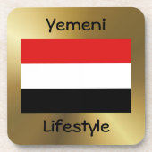 Jemen Onderzetter Vlag+Tekst (Voorkant)