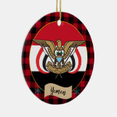 Jemen, Rode buffels en Jemenitische vlag Keramisch Ornament (Rechts)