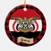 Jemen, Rode buffels en Jemenitische vlag Keramisch Ornament (Achterkant)