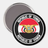 Jemen Round Emblem Magneet (Voorkant / Achterkant)